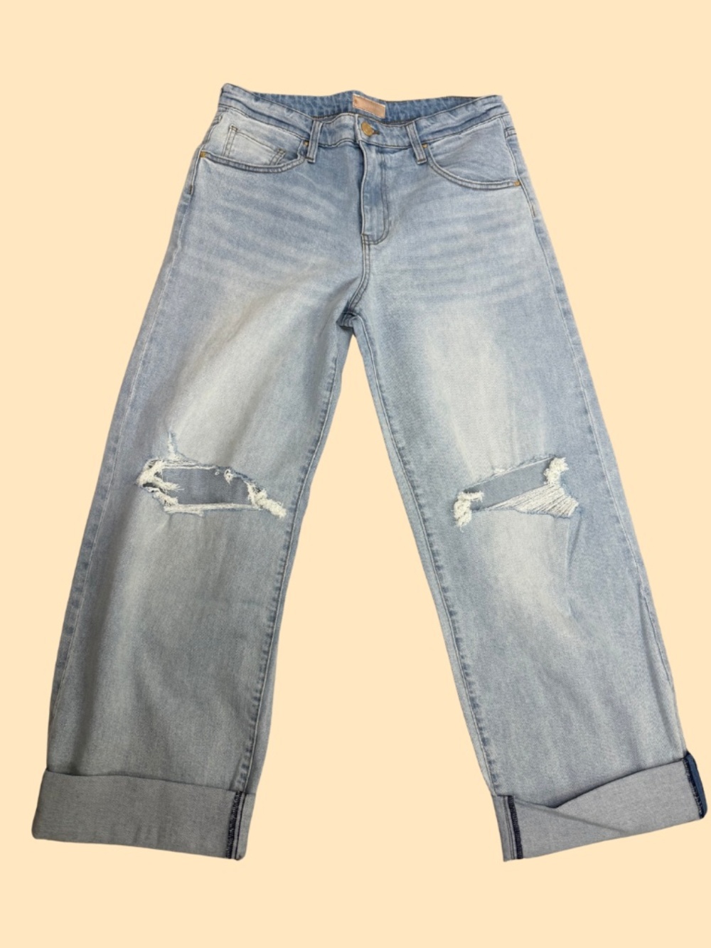 NWT KUT from the Kloth Gwen High Rise Wide Leg Distressed Jeans - Size 6